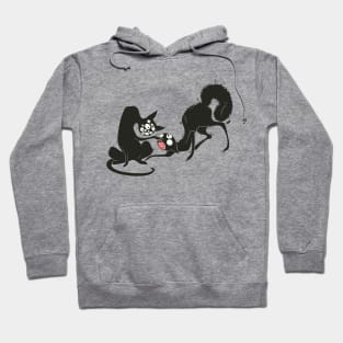 Strange Funny Black Cats With Many Eyes Hoodie